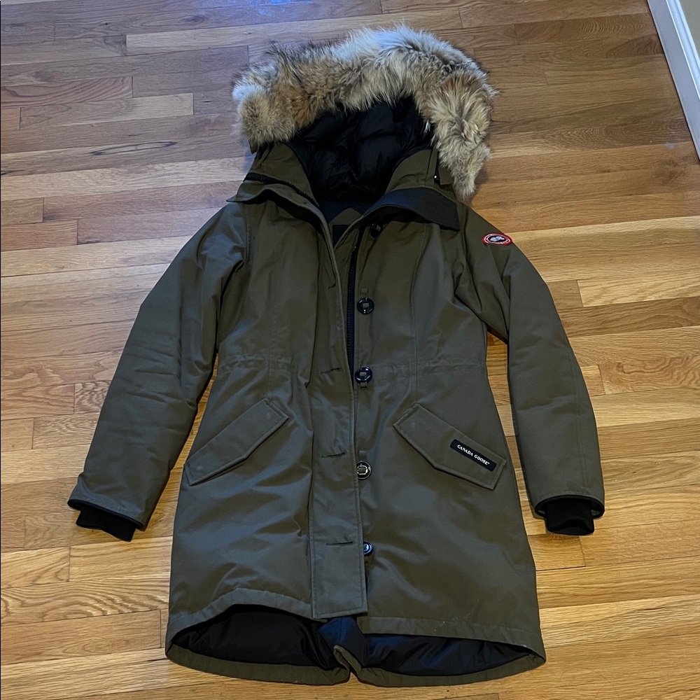 Canada Goose Military Green Rossclair Parka with Real Fur Hood